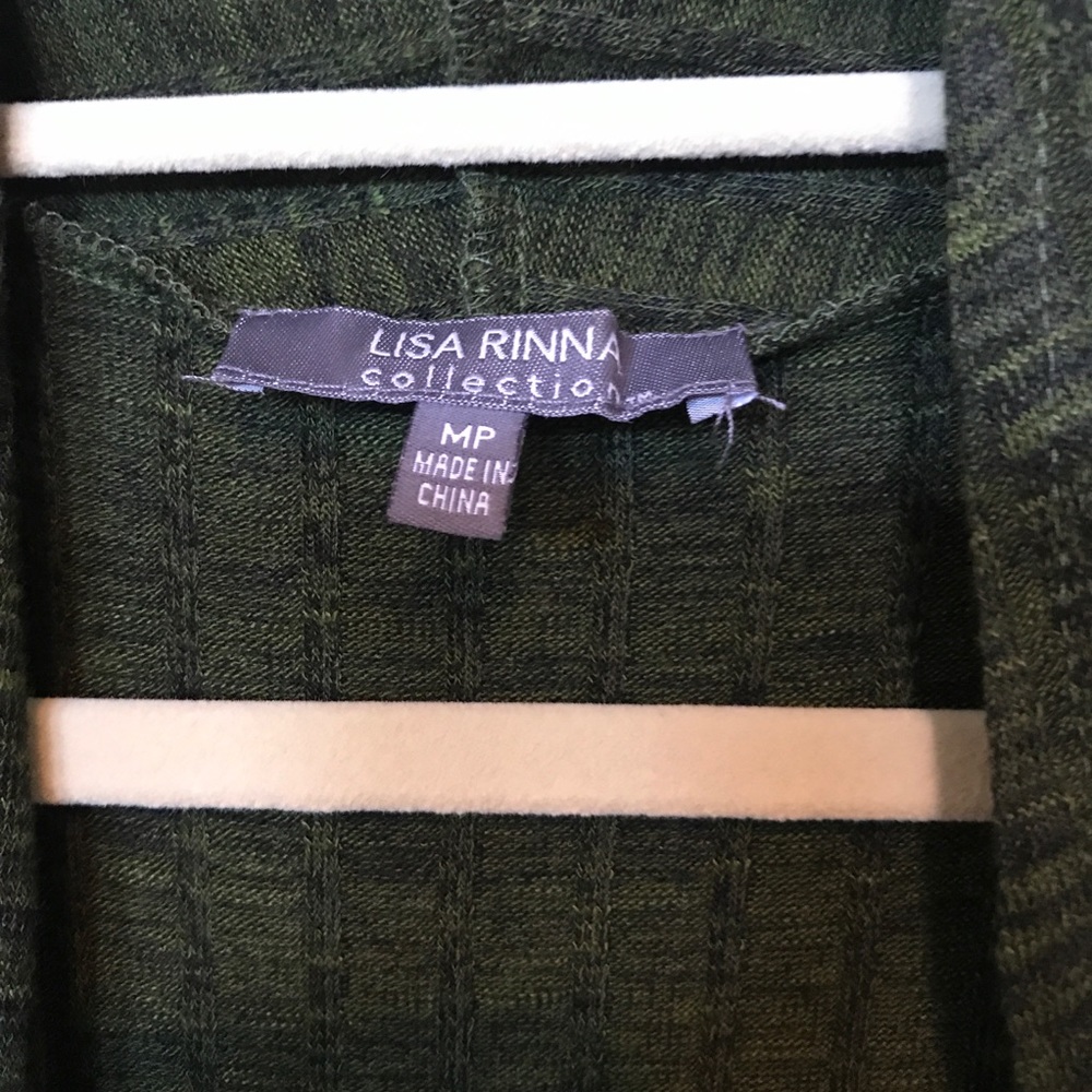 SOLD! Lisa Rinna Army Green Open Front Cardigan - Picture 3 of 5